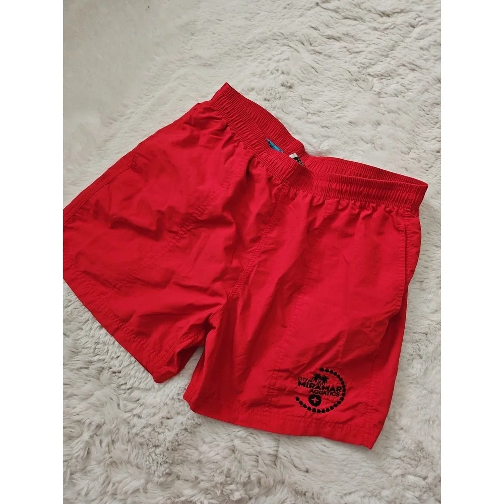 Original Watermen Men's Swim Trunks Large Red City of Miramar Aquatics Board